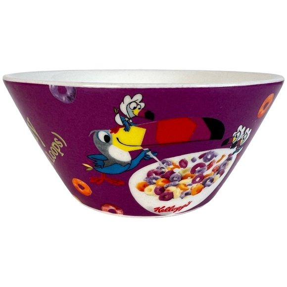Vintage Kelloggs Froot Loop Cereal Bowl Oot-fray Oops-lay Ceramic Retro Toucan - Picture 4 of 6